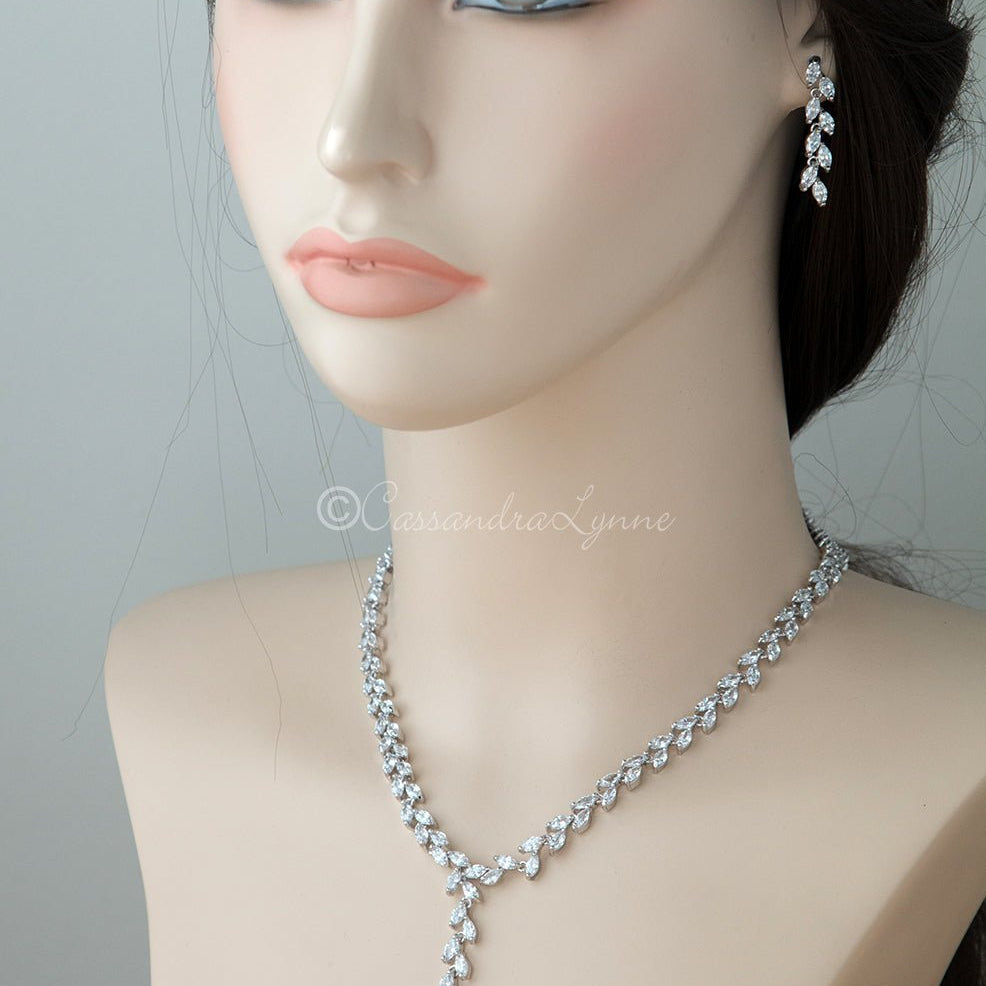 Wedding Day CZ Vine Necklace Set - Necklace Set - Cassandra Lynne