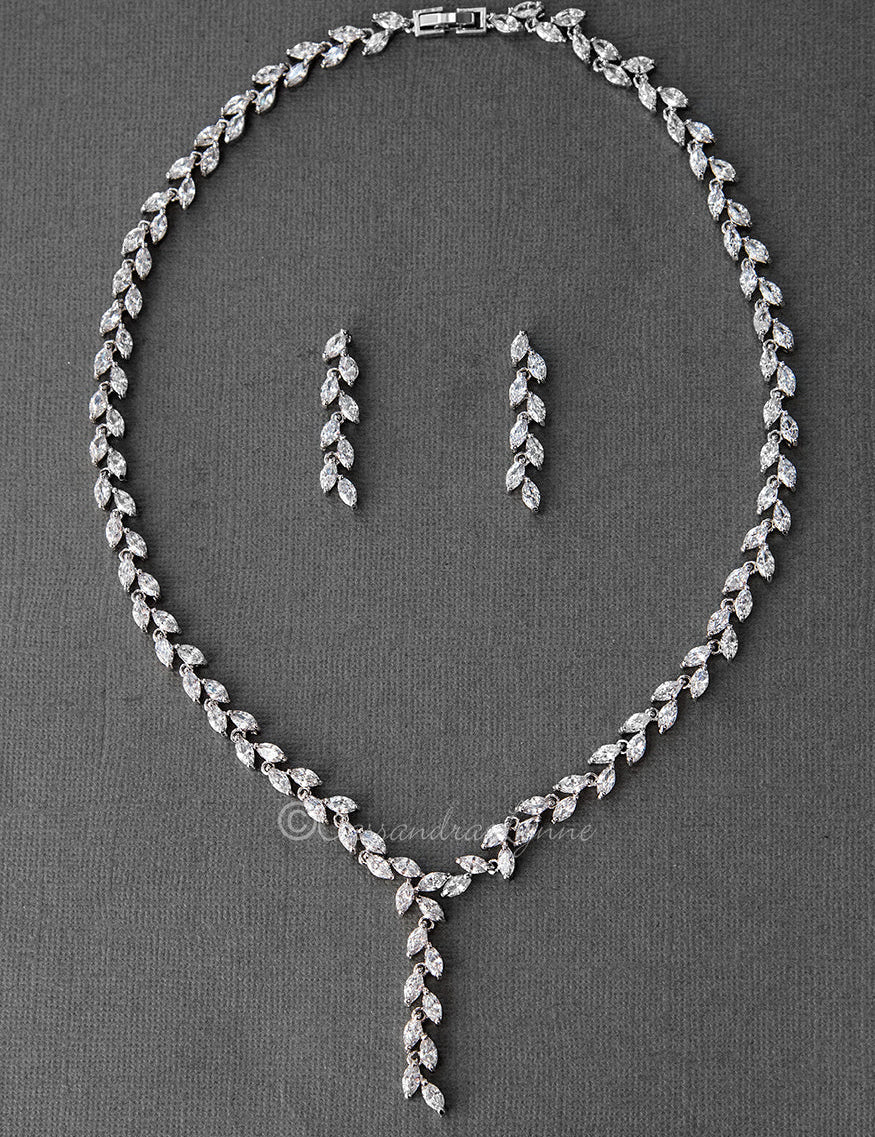 Wedding Day CZ Vine Necklace Set - Necklace Set - Cassandra Lynne