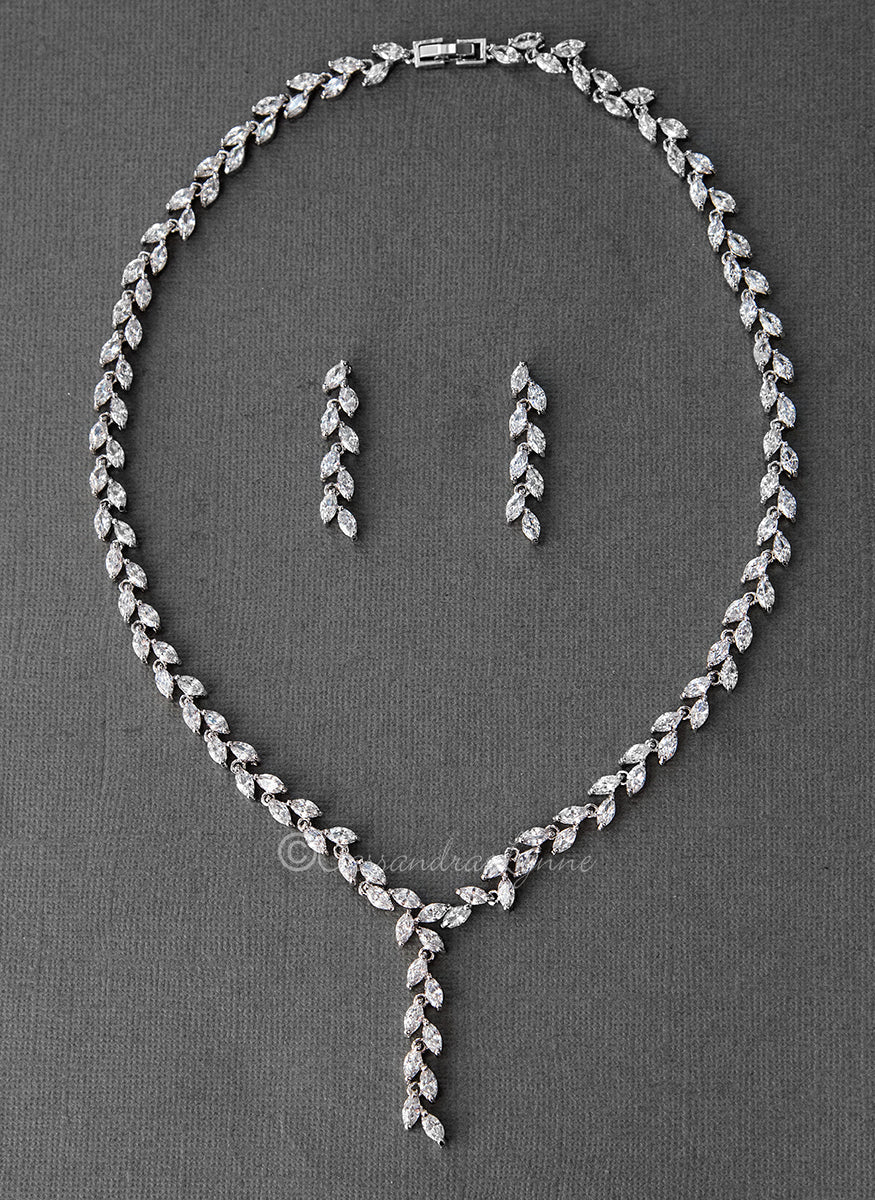 Wedding Day CZ Vine Necklace Set - Necklace Set - Cassandra Lynne