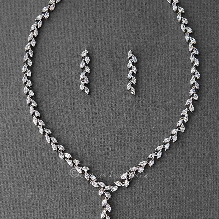 Wedding Day CZ Vine Necklace Set - Necklace Set - Cassandra Lynne