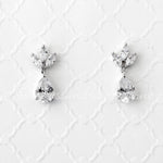 Wedding Earrings with CZ Pear Drop - Earrings - Cassandra Lynne