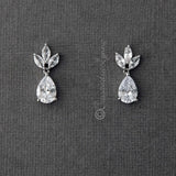 Wedding Earrings with CZ Pear Drop - Earrings - Cassandra Lynne