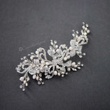 Wedding Hair Clip of Crystal Flowers and Pearls - Hair Clips - Cassandra Lynne