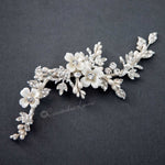 Wedding Hair Clip with Ivory Porcelain Flowers - Hair Clips - Cassandra Lynne