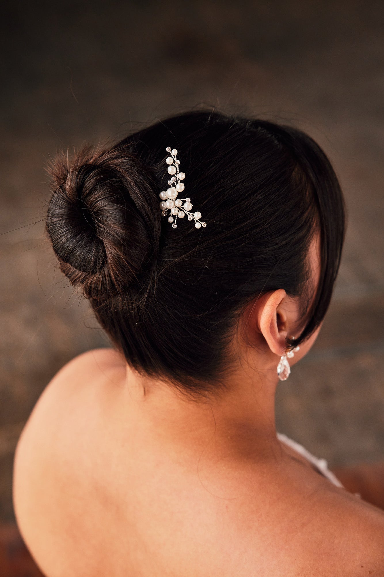 Wedding Hair Pin of Ivory Pearl Cluster and Rhinestones - Hair Pins - Cassandra Lynne