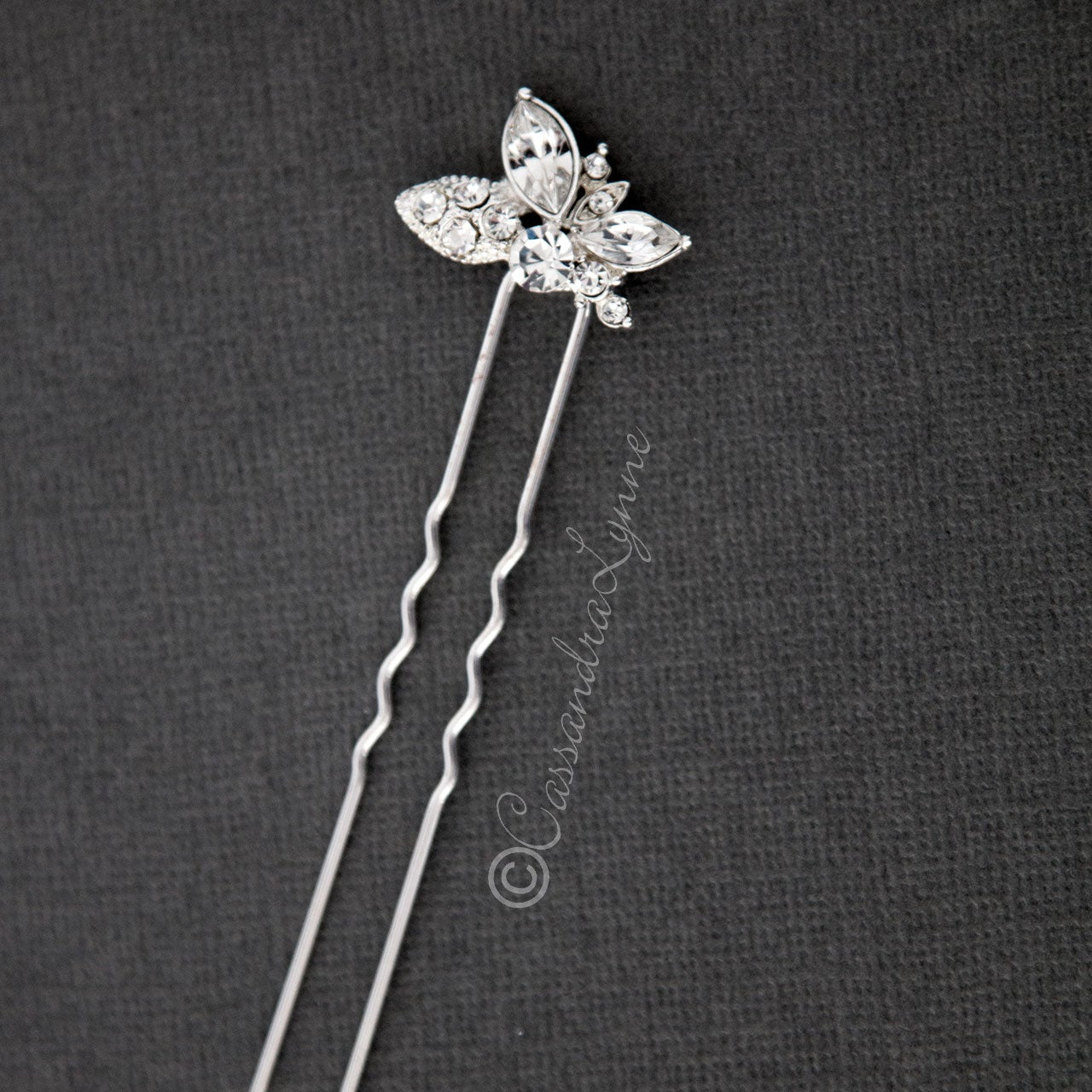 Wedding Hair Pin with Elegant Marquise Jewels - Hair Pins - Cassandra Lynne