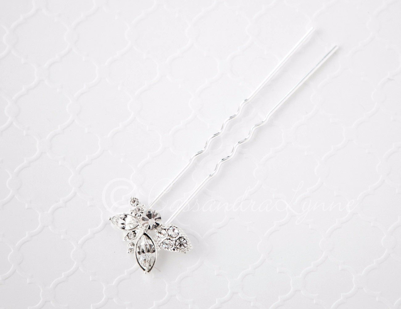 Wedding Hair Pin with Elegant Marquise Jewels - Hair Pins - Cassandra Lynne