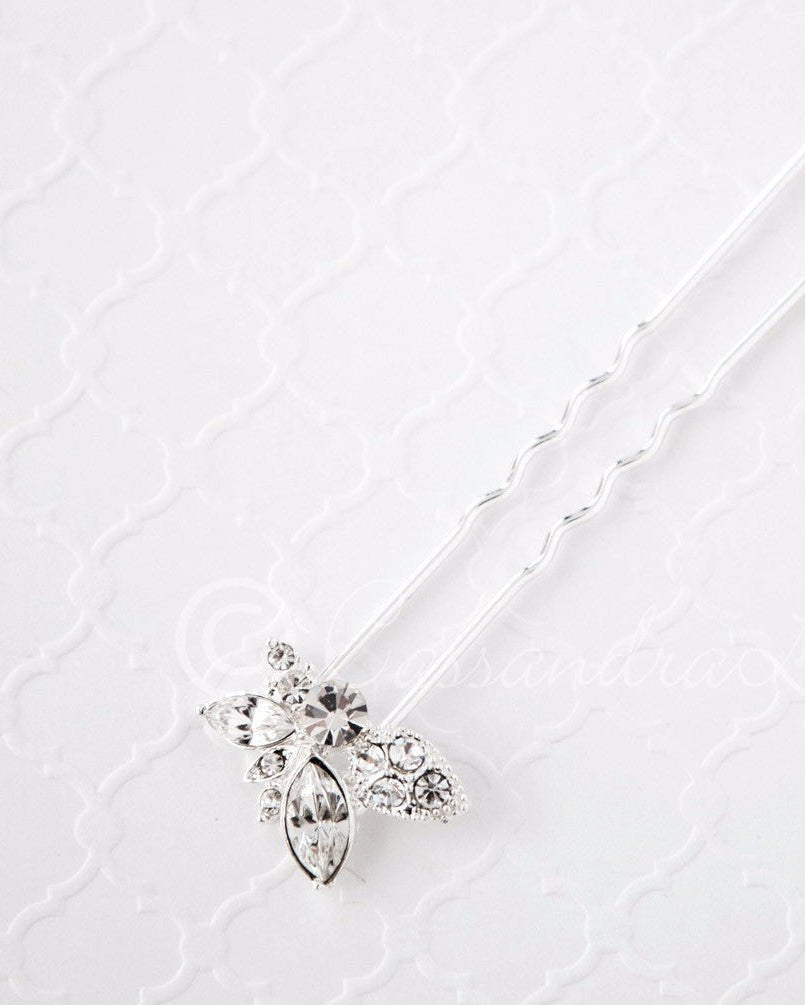 Wedding Hair Pin with Elegant Marquise Jewels - Hair Pins - Cassandra Lynne