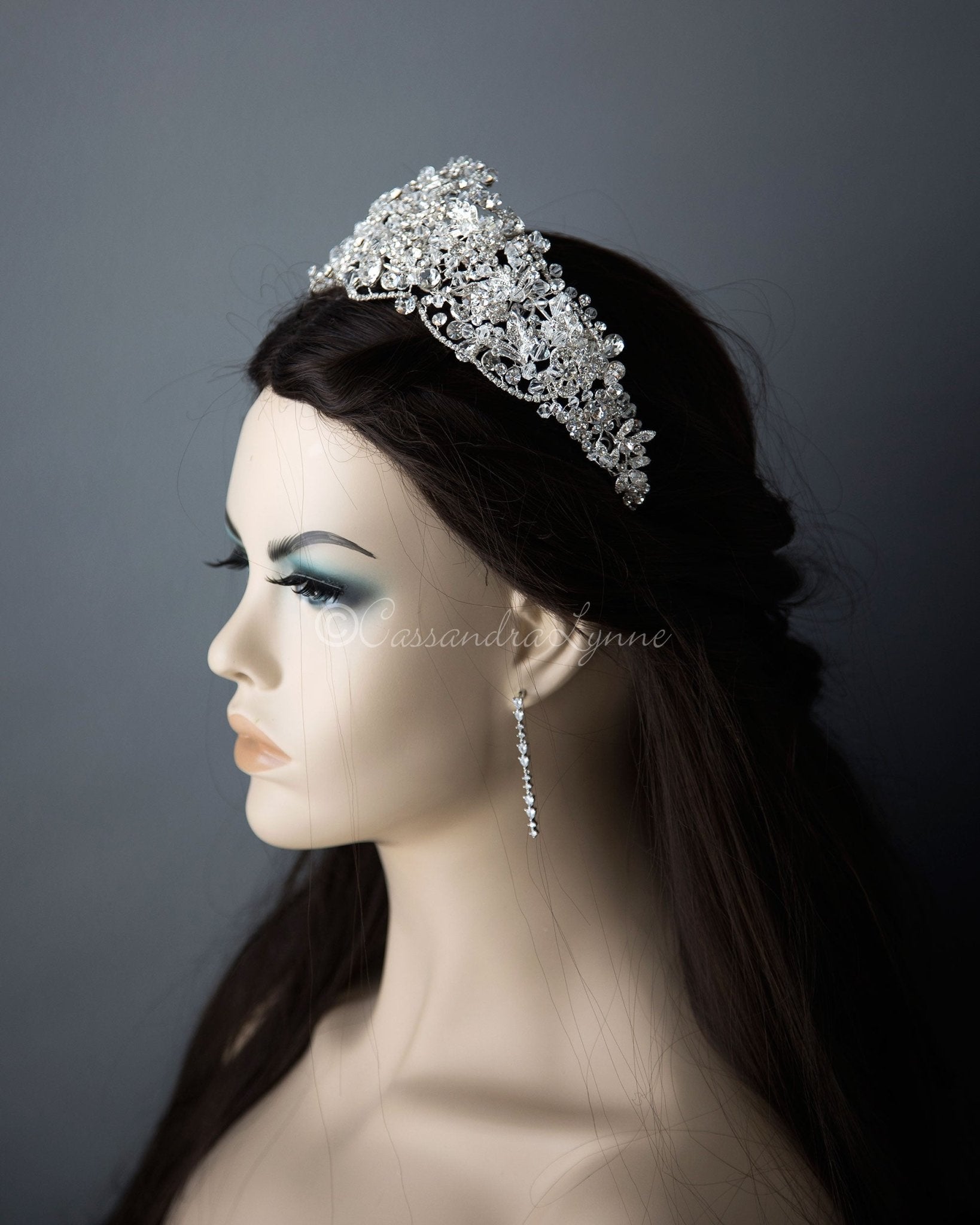 Wedding Headpiece of Crystal Beads and Jewels - Cassandra Lynne