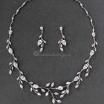 Wedding Necklace and Earrings of Marquise CZ Vines - Necklace Set - Cassandra Lynne