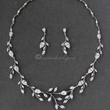 Wedding Necklace and Earrings of Marquise CZ Vines - Necklace Set - Cassandra Lynne