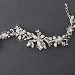 Wedding Pearl Bridal Bracelet with Crystals - Bracelet - Cassandra Lynne