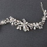 Wedding Pearl Bridal Bracelet with Crystals - Bracelet - Cassandra Lynne