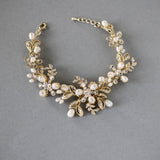 Wedding Pearl Bridal Bracelet with Crystals - Bracelet - Cassandra Lynne
