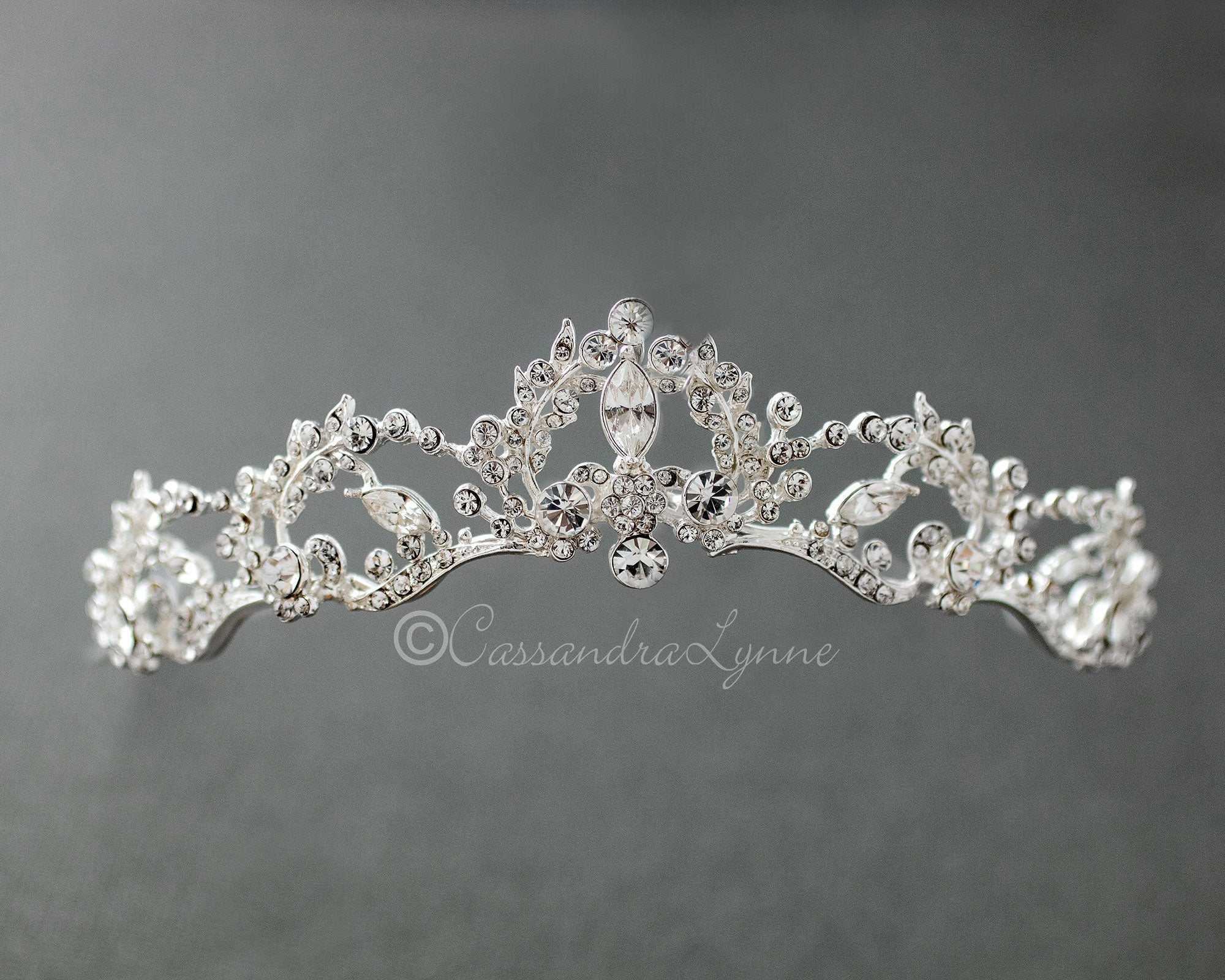 Wedding Tiara with Marquise Vine Design - Tiara - Cassandra Lynne
