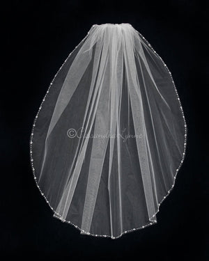 Wedding Veil with Spaced Diamond Clusters - Cassandra Lynne