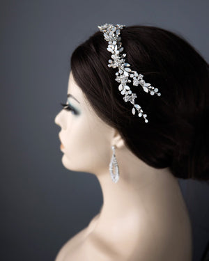 White Opal Crystal Wedding Headpiece - Cassandra Lynne