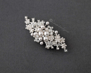 White Pearl Cluster Bridal Clip - Cassandra Lynne