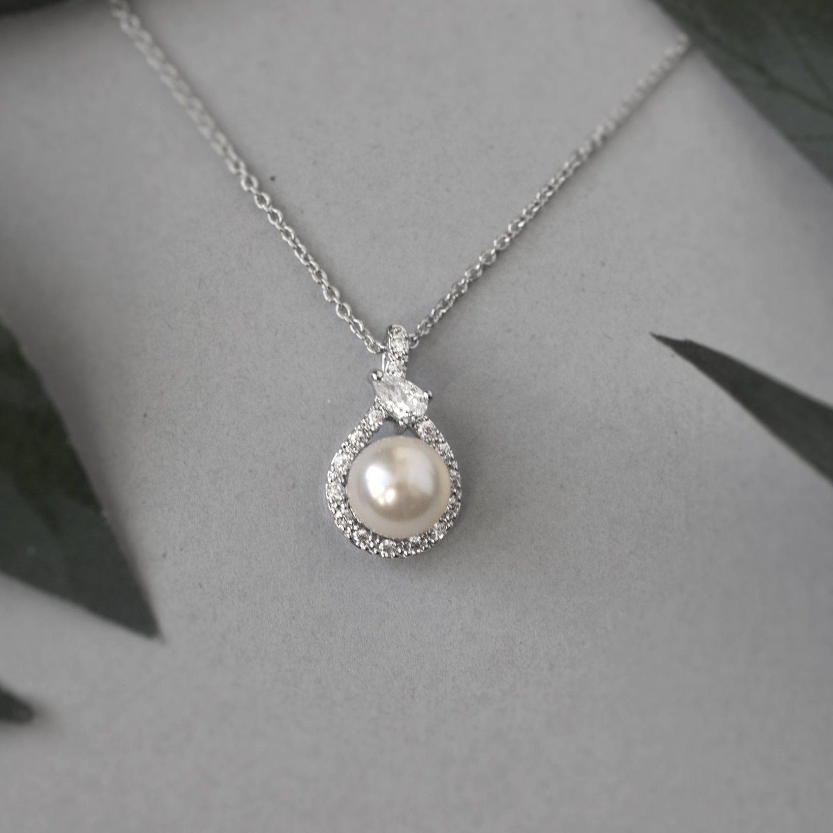 Wrapped Pearl CZ Pendant Necklace - Pendant - Cassandra Lynne