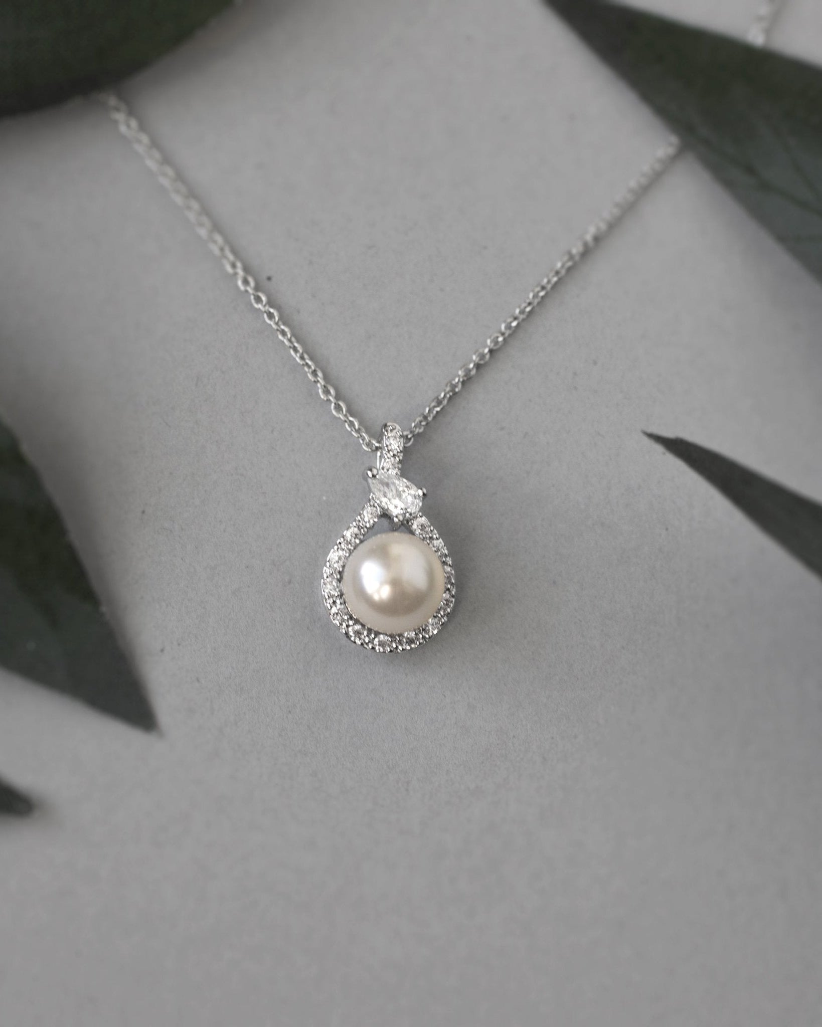 Wrapped Pearl CZ Pendant Necklace - Pendant - Cassandra Lynne