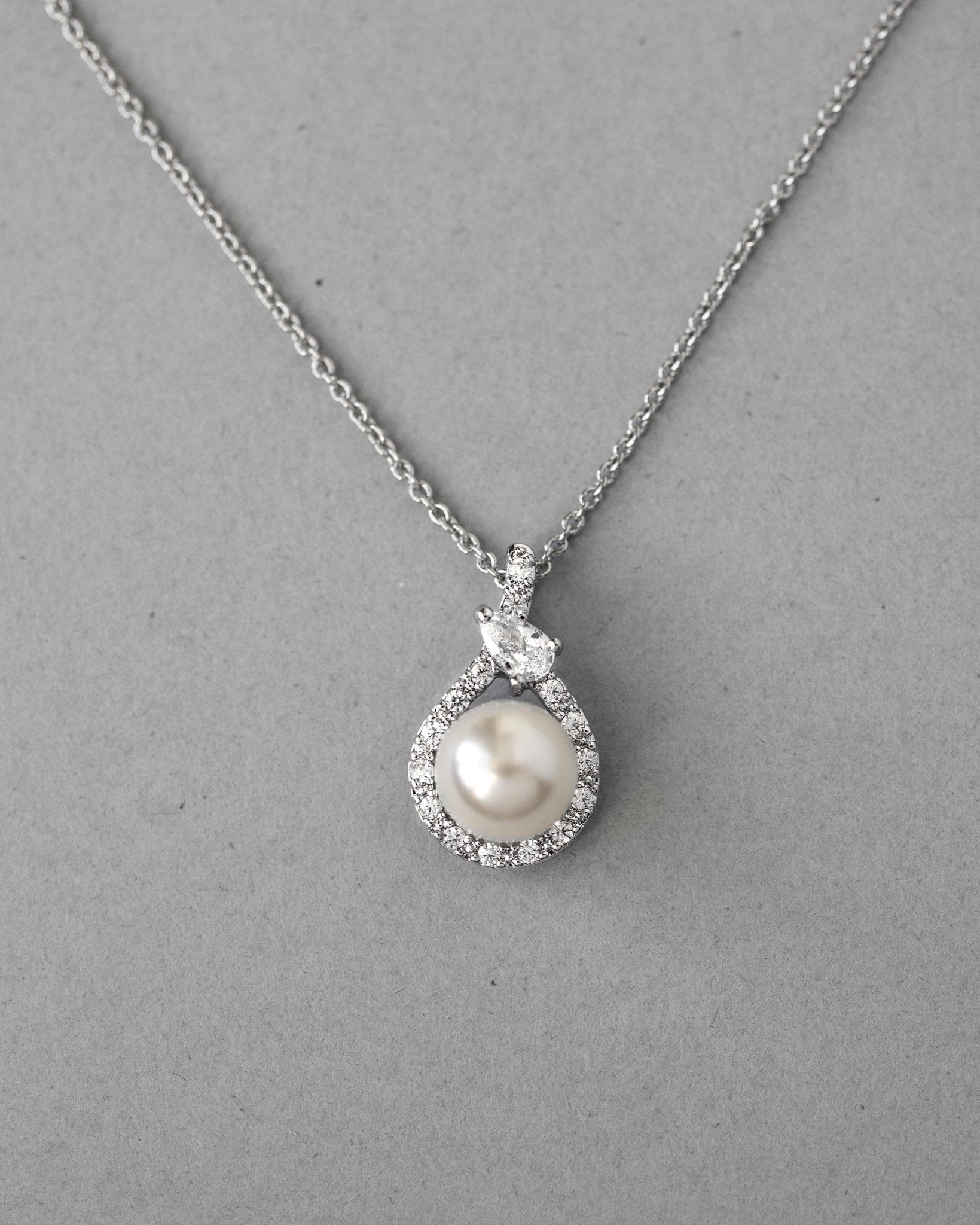 Wrapped Pearl CZ Pendant Necklace - Pendant - Cassandra Lynne