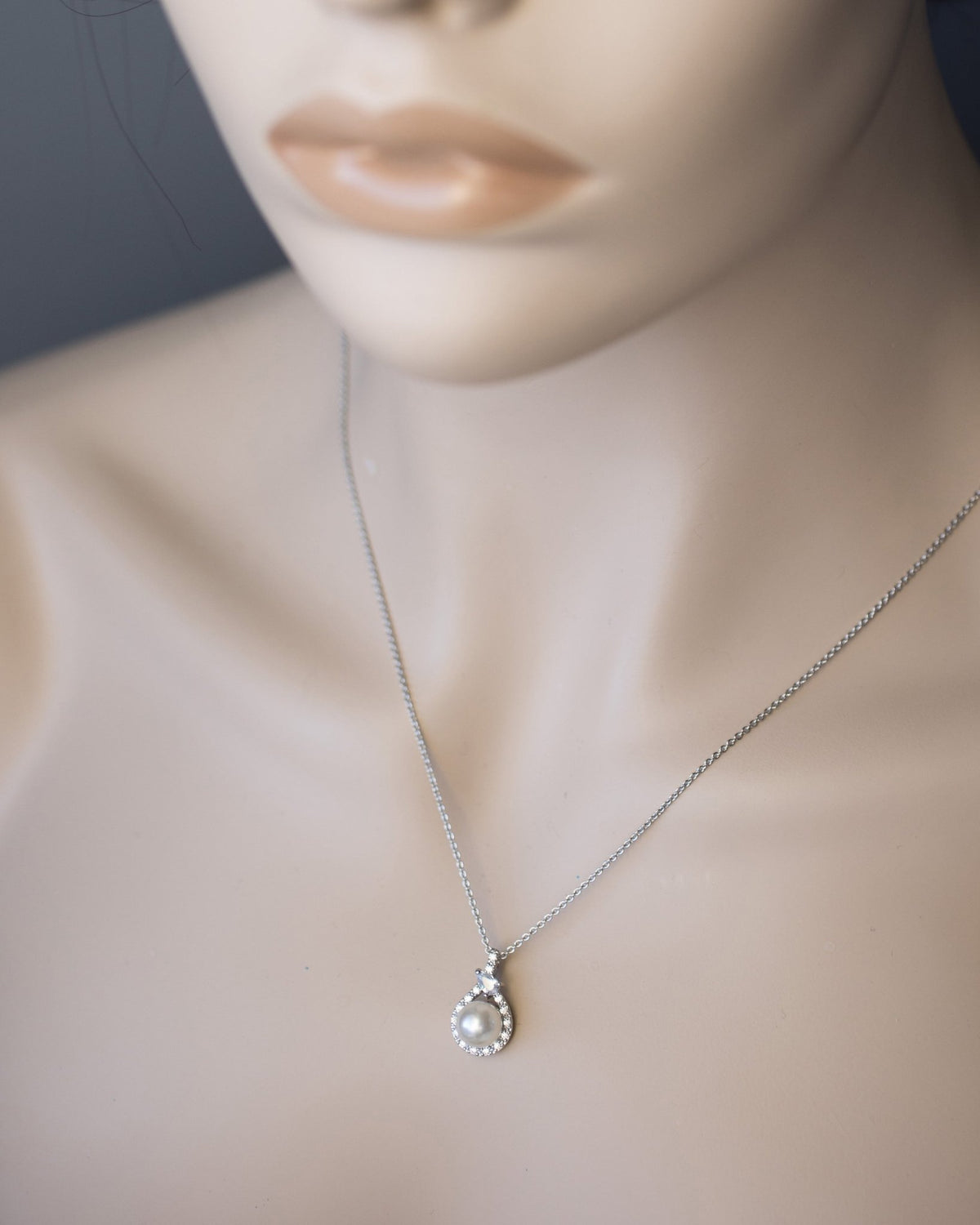 Wrapped Pearl CZ Pendant Necklace - Pendant - Cassandra Lynne